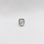 Οβάλ ατσάλι δαχτυλίδι με swarovski