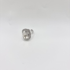 Οβάλ ατσάλι δαχτυλίδι με swarovski