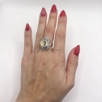 Οβάλ ατσάλι δαχτυλίδι με swarovski
