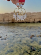 Σκουλαρίκια μάτι με πέρλες