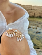 Σκουλαρίκια μάτι με πέρλες