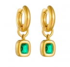 Σκουλαρίκια ατσάλι επιχρυσωμένο με πέτρα