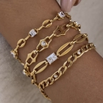 Βραχιόλι ατσάλι με ζιρκον